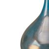 Set of 3 Modern Blue & Bronze Glass Vases