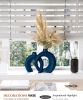 Set of 2 Interlocking Ceramic Vases, Matte Navy Blue