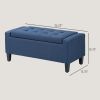 Button-Tufted Storage Ottoman with Lift Top, Dark Blue