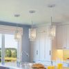 Set of 3 Modern 5" Chrome & Crystal Pendant Lights
