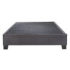 Modern Queen-Size Upholstered Platform Bed, Charcoal Grey
