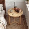 Modern Round Rubberwood Side/End Table