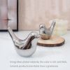 Set of 2 Small Bird Figurines, Silver