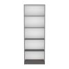 71" Vinton 4-Tier Bookcase, Matt Gray & White