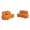 2102 Hermes Orange Teddy Velvet Sofa, Left Side