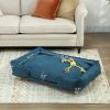 Raised Bed For Large Dogs, with Comfortable Cushion & Pine Legs, Dark Blue