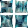 Set of 4 Outdoor Modern Abstract Pillow Covers, 18x18"