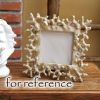 Mediterranean-Style 3x4" Coral Picture Frame, Golden
