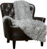 Premium Wolf Faux Fur Throw, Frost-Tip Black, 50" x 65"