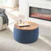 Round Storage Ottoman, Navy