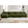 Modern L-Shaped Velvet Sectional Cloud Sofa, Convertible, Deep 4-Seater with Lumbar Pillows