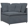 Modular L-Shaped Velvet Sofa, Dark Gray