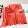 Cozy Knitted Throw, Orange