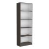 71" Vinton 4-Tier Bookcase, Matt Gray & White