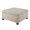 Soft-Close Storage Ottoman with Solid Wood Legs