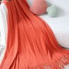 Cozy Knitted Throw, Orange