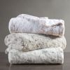 Oversized Faux Fur Throw, Gray, 60x70"