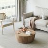 Modern Industrial MDF Drum Coffee Table, 29.53"
