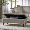 Tufted Velvet Storage Ottoman with Solid Wood Legs