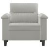 Modern Microfiber Accent Chair, Light Gray