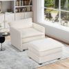 Oversized Accent Chair with Soft Corduroy Cushions & Ottoman