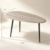 Stylish Irregular-Shaped Coffee Table with Heavy-Duty Metal Base