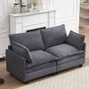 Modular Velvet L-Shaped 2-Seat Sofa with 2 Lumbar Pillows