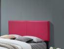 Modern Full-Size Platform Bed with PU Upholstery, Hot Pink