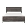 Sleek, Modern Queen-Size Bed, Brownish-Gray & Antique Silver
