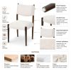 Set of 2 Modern Dining Chairs with Solid Wood Legs, Walnut