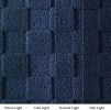 Super-Soft Checkered Fleece Throw, Navy Blue, 50x60"