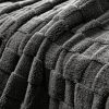 Super-Soft Checkered Fleece Throw, Dark Grey, 50x60"