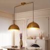 Industrial Modern Double Pendant Light, Copper, 41"