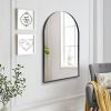 Arched Black Wall Mirror with Deep Frame, 24×36"