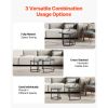 Set of 2 Modern Round Nesting Coffee Tables with Metal Frames & Glass Tops