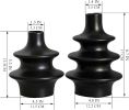 Set of 2 Small Modern Ceramic Vases, Matte Black, 6.7"H