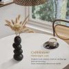 Cobblestone-Shaped Ceramic Vase, Black, 9.84"H