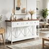 Modern 3-Drawer Sofa/Console Table with Storage Shelf