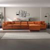 Hayward Burnt Orange Velvet Modular Sectional Sofa