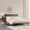 Premium Contemporary Queen-Size Wood Bed, Brown