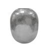Modern Aluminum Vase with Silver Streaks, 12.5x12.5x15"