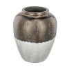 Modern Terracotta Vase, Sienna Brown with Metallic Sheen, 16"H