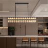 Luxury Rectangular Crystal Chandelier with Black Frame & K9 Crystals