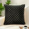 Luxury Dark Green Checkered Throw Pillow, 11.8x11.8"