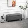Linen Storage Ottoman with Lift-Top Design, Gray