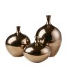 Set of 3 Ceramic Vases with Metallic Finish