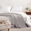 100% Cotton Cable-Knit Throw, Silver-Grey, 51x67"