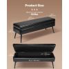 Modern PU Leather Storage Ottoman with Metal Legs