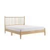 Mid-Century Modern Full-Size Platform Bed, Natural Finish