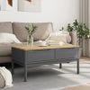 Solid Pine Coffee Table, Grey with Natural Top